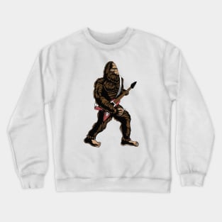 Rock & Roll Guitarist Bigfoot Playing Electric Guitar Crewneck Sweatshirt